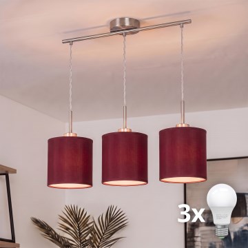 Brilagi - LED Lustr na lanku NUBILA 3xE27/60W/230V pompejská červená