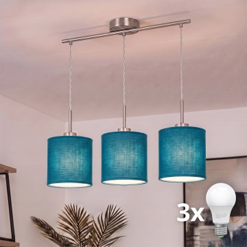 Brilagi - LED Lustr na lanku NUBILA 3xE27/60W/230V tmavě modrá
