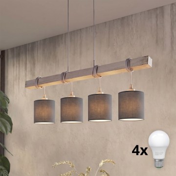 Brilagi - LED Lustr na lanku NUBILA 4xE27/60W/230V šedá/antracit