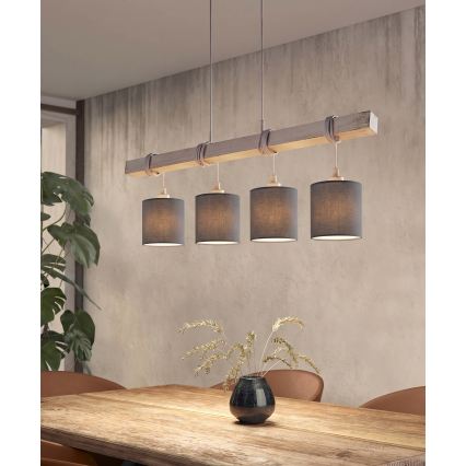 Brilagi - LED Lustr na lanku NUBILA 4xE27/60W/230V šedá/antracit
