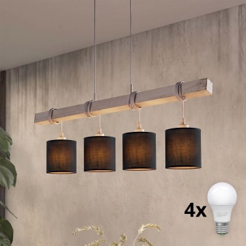 Brilagi - LED Lustr na lanku NUBILA 4xE27/60W/230V šedá/černá