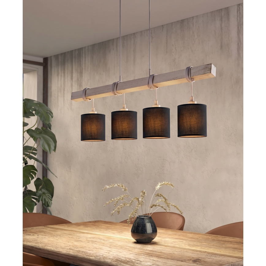 Brilagi - LED Lustr na lanku NUBILA 4xE27/60W/230V šedá/černá