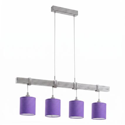 Brilagi - LED Lustr na lanku NUBILA 4xE27/60W/230V šedá/fialová