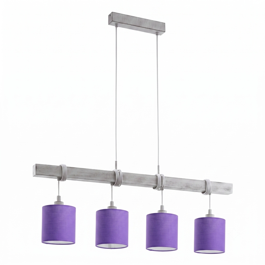 Brilagi - LED Lustr na lanku NUBILA 4xE27/60W/230V šedá/fialová