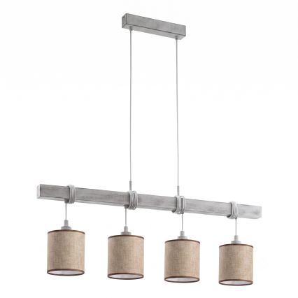 Brilagi - LED Lustr na lanku NUBILA 4xE27/60W/230V šedá/hnědá