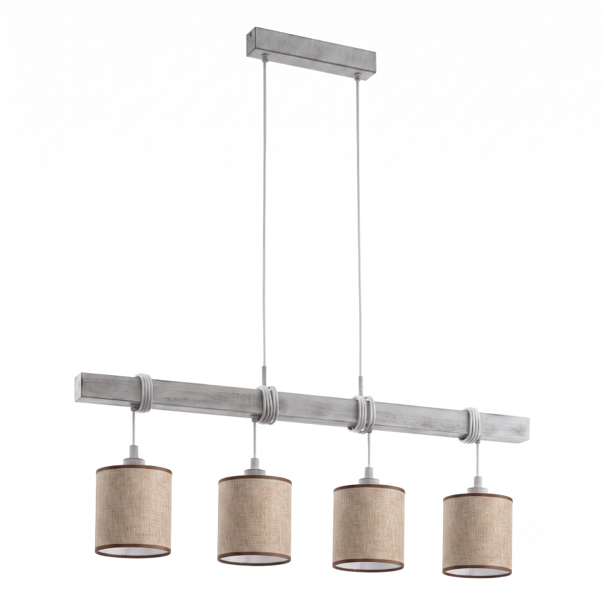 Brilagi - LED Lustr na lanku NUBILA 4xE27/60W/230V šedá/hnědá