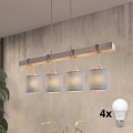 Brilagi - LED Lustr na lanku NUBILA 4xE27/60W/230V šedá