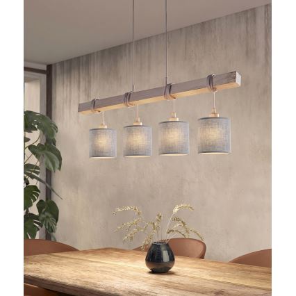 Brilagi - LED Lustr na lanku NUBILA 4xE27/60W/230V šedá
