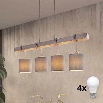 Brilagi - LED Lustr na lanku NUBILA 4xE27/60W/230V šedá