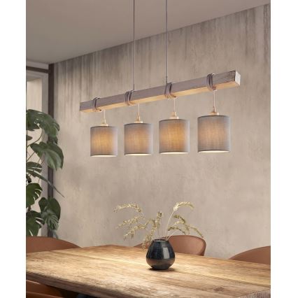 Brilagi - LED Lustr na lanku NUBILA 4xE27/60W/230V šedá
