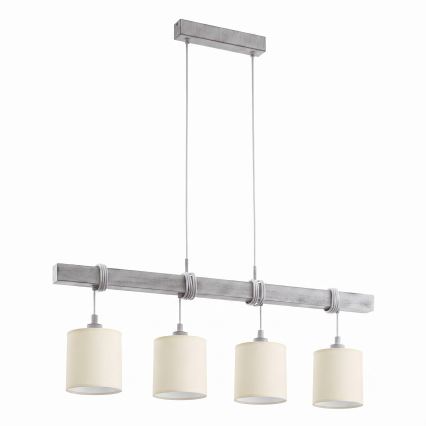 Brilagi - LED Lustr na lanku NUBILA 4xE27/60W/230V šedá/krémová