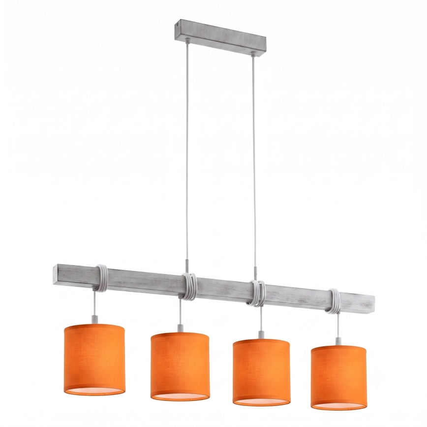 Brilagi - LED Lustr na lanku NUBILA 4xE27/60W/230V šedá/oranžová