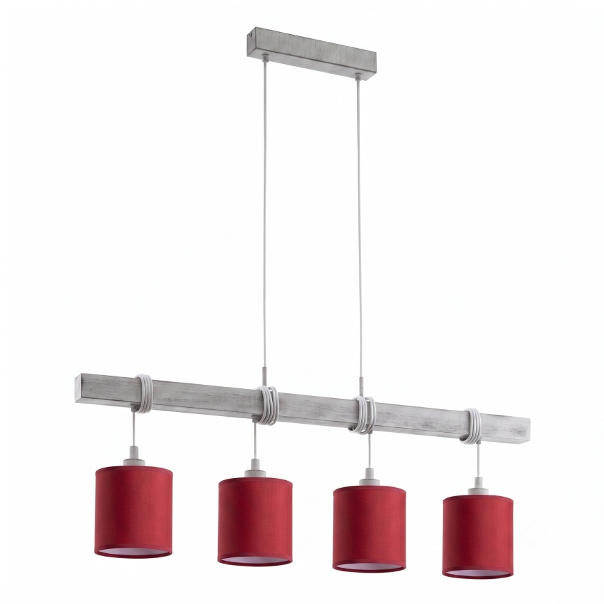 Brilagi - LED Lustr na lanku NUBILA 4xE27/60W/230V šedá/pompejská červená