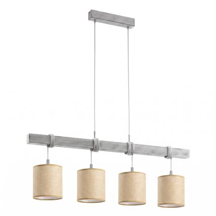 Brilagi - LED Lustr na lanku NUBILA 4xE27/60W/230V šedá/světle hnědá