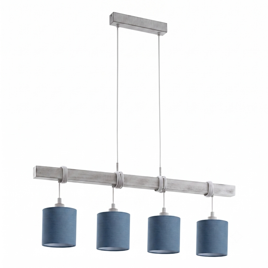 Brilagi - LED Lustr na lanku NUBILA 4xE27/60W/230V šedá/tmavě modrá