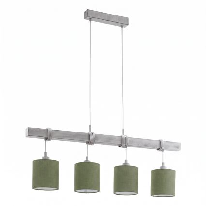 Brilagi - LED Lustr na lanku NUBILA 4xE27/60W/230V šedá/zelená