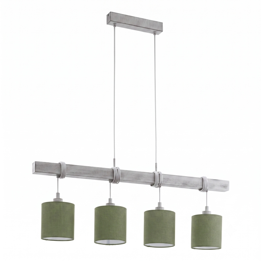 Brilagi - LED Lustr na lanku NUBILA 4xE27/60W/230V šedá/zelená