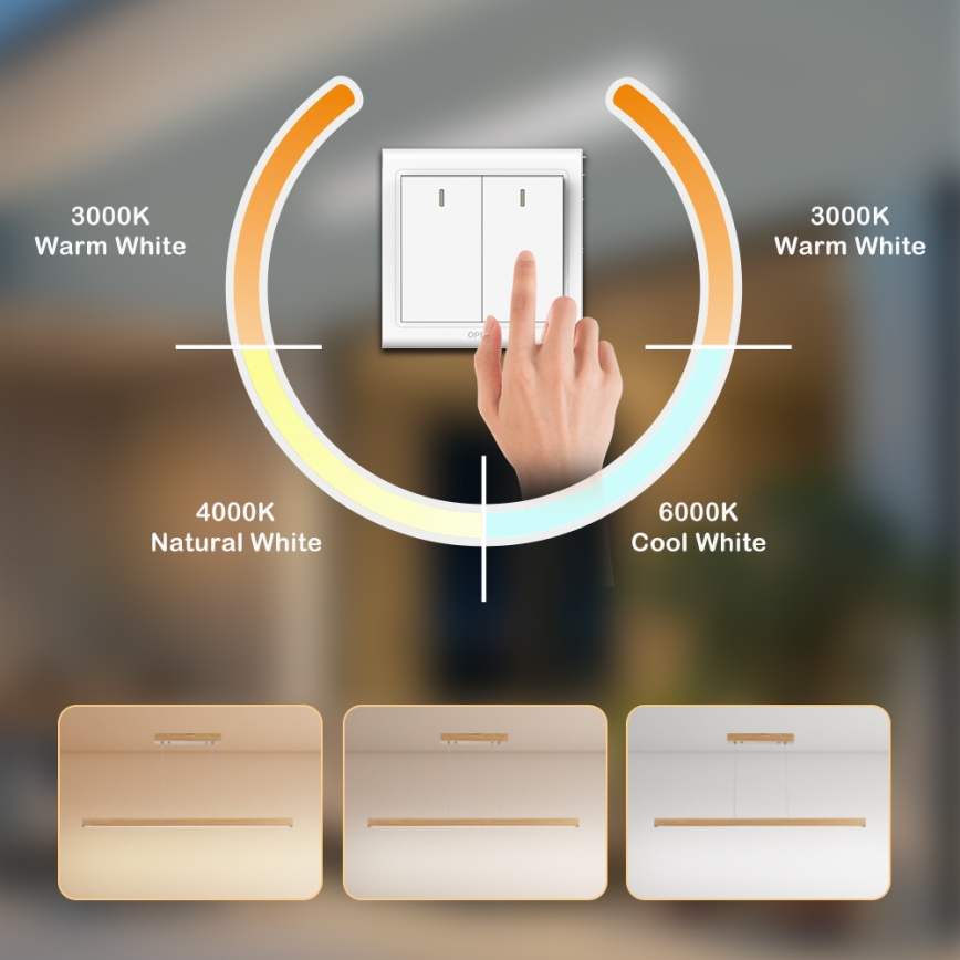 Brilagi - LED Lustr na lanku OAK LED/30W/230V 3000/4500/6000K dub