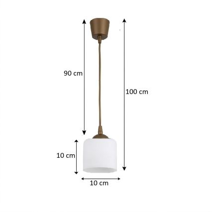 Brilagi - LED Lustr na lanku RETRO GLASS 1xE27/60W/230V pr. 10 cm hnědá/bílá