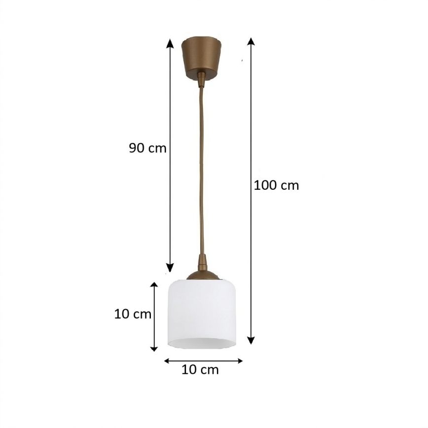 Brilagi - LED Lustr na lanku RETRO GLASS 1xE27/60W/230V pr. 10 cm hnědá/bílá