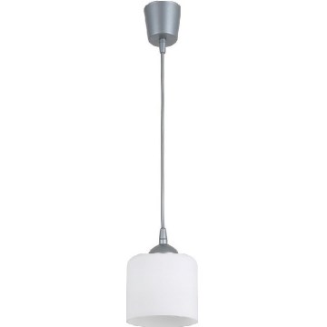 Brilagi - LED Lustr na lanku RETRO GLASS 1xE27/60W/230V pr. 10 cm stříbrná/bílá