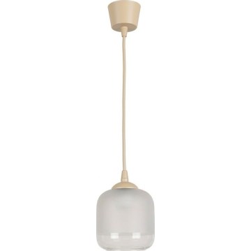 Brilagi - LED Lustr na lanku RETRO GLASS 1xE27/60W/230V pr. 14 cm béžová/bílá