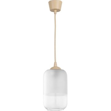 Brilagi - LED Lustr na lanku RETRO GLASS 1xE27/60W/230V pr. 14 cm béžová/bílá