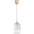 Brilagi - LED Lustr na lanku RETRO GLASS 1xE27/60W/230V pr. 14 cm béžová/bílá