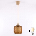 Brilagi - LED Lustr na lanku RETRO GLASS 1xE27/60W/230V pr. 14 cm béžová/kouřová hnědá