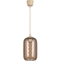 Brilagi - LED Lustr na lanku RETRO GLASS 1xE27/60W/230V pr. 14 cm béžová/kouřová hnědá