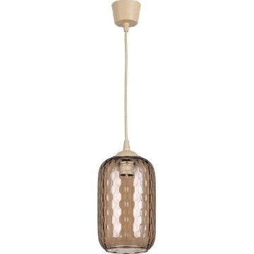 Brilagi - LED Lustr na lanku RETRO GLASS 1xE27/60W/230V pr. 14 cm béžová/kouřová hnědá