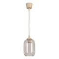 Brilagi - LED Lustr na lanku RETRO GLASS 1xE27/60W/230V pr. 14 cm béžová/kouřová šedá