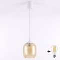 Brilagi - LED Lustr na lanku RETRO GLASS 1xE27/60W/230V pr. 14 cm bílá/kouřová hnědá