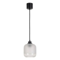 Brilagi - LED Lustr na lanku RETRO GLASS 1xE27/60W/230V pr. 14 cm černá/bílá