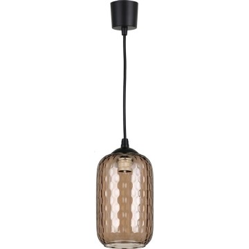 Brilagi - LED Lustr na lanku RETRO GLASS 1xE27/60W/230V pr. 14 cm černá/kouřová hnědá