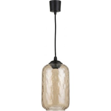 Brilagi - LED Lustr na lanku RETRO GLASS 1xE27/60W/230V pr. 14 cm černá/kouřová hnědá