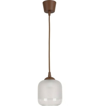 Brilagi - LED Lustr na lanku RETRO GLASS 1xE27/60W/230V pr. 14 cm hnědá/bílá