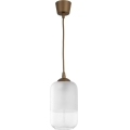 Brilagi - LED Lustr na lanku RETRO GLASS 1xE27/60W/230V pr. 14 cm hnědá/bílá