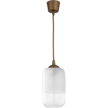 Brilagi - LED Lustr na lanku RETRO GLASS 1xE27/60W/230V pr. 14 cm hnědá/bílá