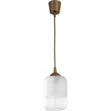 Brilagi - LED Lustr na lanku RETRO GLASS 1xE27/60W/230V pr. 14 cm hnědá/bílá
