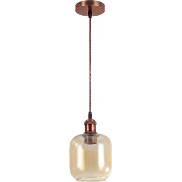 Brilagi - LED Lustr na lanku RETRO GLASS 1xE27/60W/230V pr. 14 cm měděná/kouřová hnědá