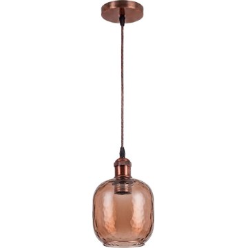 Brilagi - LED Lustr na lanku RETRO GLASS 1xE27/60W/230V pr. 14 cm měděná/kouřová hnědá