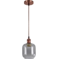 Brilagi - LED Lustr na lanku RETRO GLASS 1xE27/60W/230V pr. 14 cm měděná/kouřová šedá
