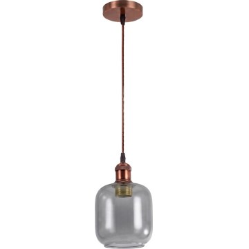 Brilagi - LED Lustr na lanku RETRO GLASS 1xE27/60W/230V pr. 14 cm měděná/kouřová šedá
