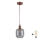 BRILAGI - LED Lustr na lanku RETRO GLASS 1xE27/60W/230V pr. 14 cm měděná/kouřová šedá