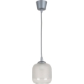 Brilagi - LED Lustr na lanku RETRO GLASS 1xE27/60W/230V pr. 14 cm stříbrná/bílá