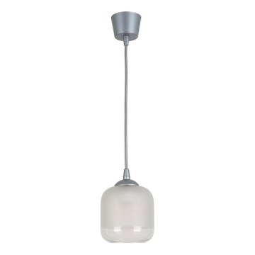 Brilagi - LED Lustr na lanku RETRO GLASS 1xE27/60W/230V pr. 14 cm stříbrná/bílá