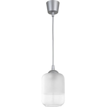 Brilagi - LED Lustr na lanku RETRO GLASS 1xE27/60W/230V pr. 14 cm stříbrná/bílá