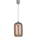 Brilagi - LED Lustr na lanku RETRO GLASS 1xE27/60W/230V pr. 14 cm stříbrná/kouřová hnědá