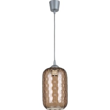 Brilagi - LED Lustr na lanku RETRO GLASS 1xE27/60W/230V pr. 14 cm stříbrná/kouřová hnědá
